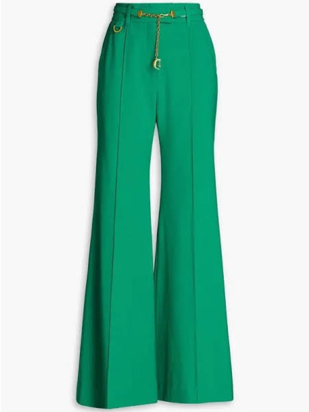 Zimmermann Green High-Waist Wide-Leg Trousers